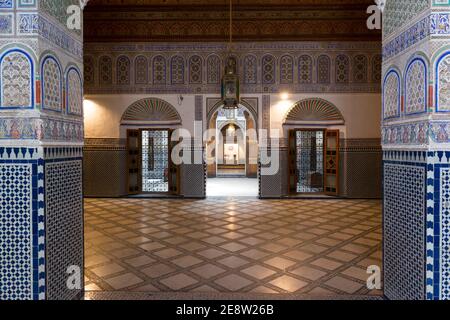 Das Innere des dar Si Said Palastmuseums, Marrakesch, Marokko Stockfoto