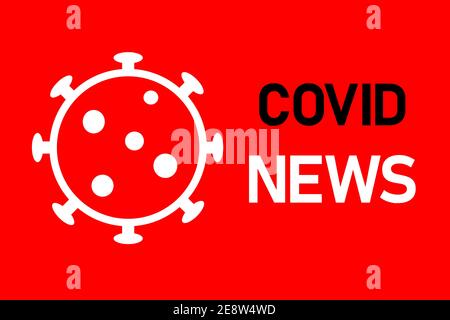Covid 2019 Virus Pandemie News roten Hintergrund, Banner und Abdeckung für Websites Stockfoto