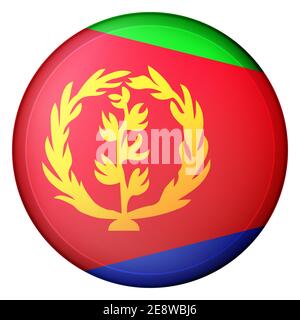 Glaskugel mit Flagge von Eritrea. Runde Kugel, Vorlagensymbol. Eritreischen nationalen Symbol. Glänzende realistische Kugel, abstrakte 3D-Vektordarstellung Stock Vektor