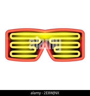 Heon Brille isoliert auf weißem Hintergrund. Stylisches Gadget für Night Club Stockfoto