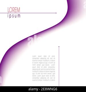 Layout mit lila abstrakten Welle. Vorlage für Buch, Broschüre, Poster, Broschüre, Flyer, Einladung, Infografik. Minimalistischer Vektorhintergrund. EPS10 Stock Vektor