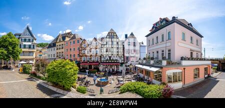 Schlossplatz in Linz am Rhein, Deutschland Stockfoto