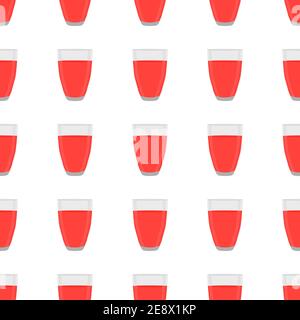 Illustration zum Thema große farbige Limonade in Glas Tasse für natürliche Getränk. Limonade Muster bestehend aus Sammlung Küchenzubehör, Glas Tasse o Stock Vektor