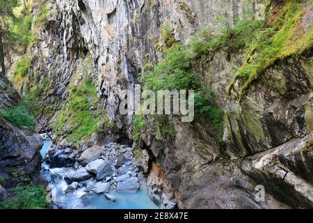 Gornerschlucht in den schweizer alpen, Zermatt, Schweiz 2020 Stockfoto