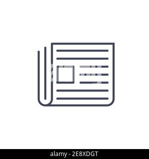 Zeitungslinie News-Symbol. Drücken Sie auf das Symbol für die Journalzeile des Artikels Stock Vektor