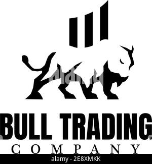 Bull Trading Logo Design Vektor Vorlage Stock Vektor