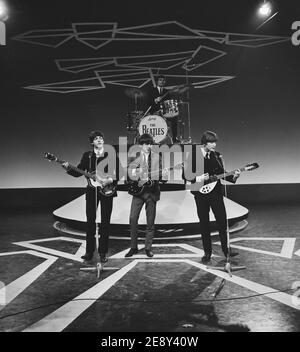 Fernsehen in Holland / Niederlande (die Beatles ohne Ringo Starr, der im Moment krank war, ersetzt durch Jimmy Nicol) Stockfoto