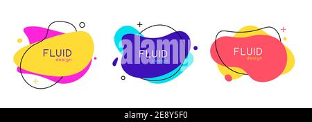 Blob abstrakte Form organisches Banner Design Element. Vector Flüssigkeit runde Form Flüssigkeit Amöbe Stock Vektor