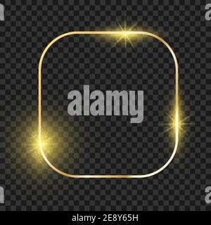 Ovaler goldener Rahmen. Gold Magie weihnachten glänzend Rand. Vektor realistische Glow Boarder Stock Vektor