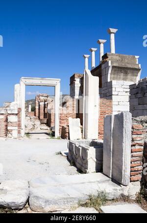 Ruinen von St. Johns Basilica in Ayasuluk Hill, Selcuk Ephesus IZMIR, Türkei Stockfoto