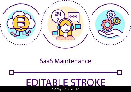 Symbol für SaaS-Wartungskonzept Stock Vektor