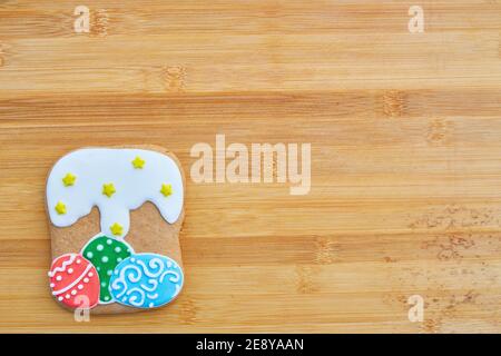 Ostern hausgemachte Lebkuchen Cookie über Holz- Tabelle Stockfoto