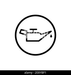 Symbol für das Armaturenbrett des Ölmotors prüfen. Auto Öl Symbol Füllstand Filter Zeichen Vektor Piktogramm Stock Vektor