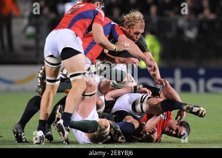 Südafrikas Schalk Burger während des IRB Rugby World Cup Pool A Spiel im Stade de la Mosson, in Montpellier, Frankreich, am 30. September 2007. Südafrika gewann 64-15. Foto von Nicolas Gouhier/Cameleon/ABACAPRESS.COM Stockfoto