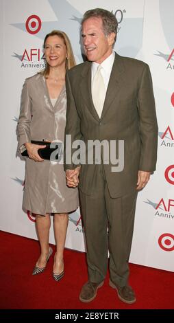 Warren Beatty und Frau Annette Bening kommen zum 40-jährigen Jubiläum des American Film Institute (AFI), das am 3. Oktober 2007 im Arclight Theatre in Los Angeles, CA, USA, stattfand. Foto von Baxter/ABACAPRESS.COM Stockfoto