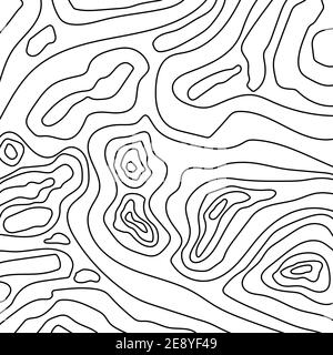 Abstrakter topografischer Kartenhintergrund. Das geographische Schema der Höhe. Linearer Hintergrund. Vektorgrafik. Stilisierter topografischer Kartenhintergrund Stock Vektor