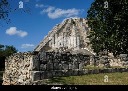 Die präkolumbianische Maya-Stätte von Mayapan, Yucatan Mexiko Stockfoto