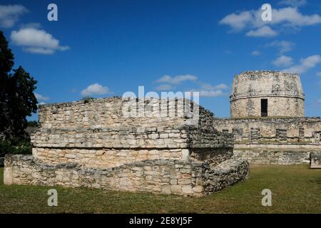Die präkolumbianische Maya-Stätte von Mayapan, Yucatan Mexiko Stockfoto