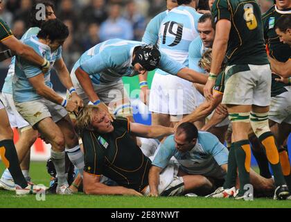 Südafrikas Schalk Burger während der IRB Rugby World Cup 2007, Halbfinale, Argentinien gegen Südafrika im Stade de France Stadion in Saint-Denis bei Paris, Frankreich am 14. Oktober 2007. Foto von Gouhier-Taamallah/Cameleon/ABACAPRESS.COM Stockfoto