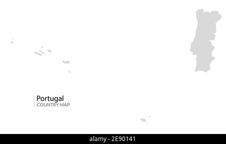 Portugal-Länderkarte. Graues Portugal Vektorform isoliert Symbol Stock Vektor