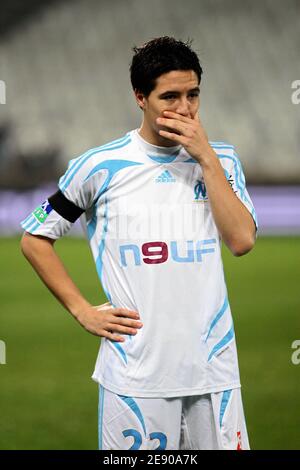 Samir Nasri aus Marseille während des Fußballspieles der französischen Premier League, Marseille gegen Metz im Velodrome-Stadion in Marseille, Frankreich, am 24. November 2007. Marseille gewann 3:1. Foto von Stuart Morton/Cameleon/ABACAPRESS.COM Stockfoto