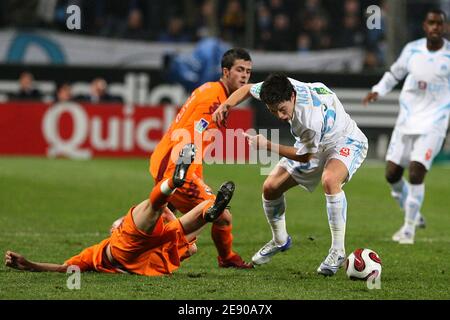 Samir Nasri aus Marseille während des Fußballspieles der französischen Premier League, Marseille gegen Metz im Velodrome-Stadion in Marseille, Frankreich, am 24. November 2007. Marseille gewann 3:1. Foto von Stuart Morton/Cameleon/ABACAPRESS.COM Stockfoto