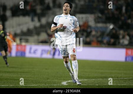 Samir Nasri aus Marseille während des Fußballspieles der französischen Premier League, Marseille gegen Metz im Velodrome-Stadion in Marseille, Frankreich, am 24. November 2007. Marseille gewann 3:1. Foto von Stuart Morton/Cameleon/ABACAPRESS.COM Stockfoto