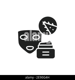 Aloe Vera Gesichtsmaske schwarz Glyphe con. Hautpflege. Feuchtigkeitsspendende und pflegende Haut. Skizzieren Piktogramm für Web-Seite, mobile App, Promo. Vektorgrafiken Stock Vektor