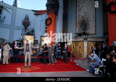 Will Smith Fuß- und Handprint-Zeremonie im Grauman's Chinese Theatre in Hollywood. Los Angeles, CA, USA, 10. Dezember 2007. Foto von Lionel Hahn/ABACAPRESS.COM Stockfoto