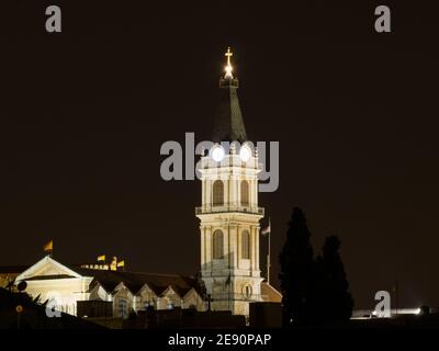 Kirche St. Saviour Turm St Nacht Stockfoto