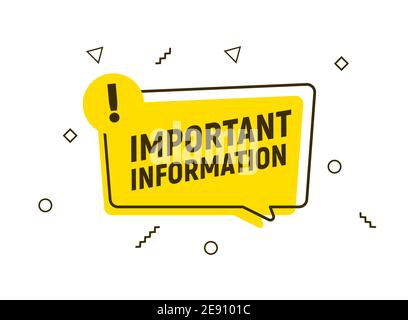 Hinweisschild für wichtige Achtung. Ankündigung des Nachrichtenbanners wichtige Informationen Stock Vektor