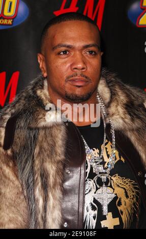 Der Musiker Timbaland posiert für ein Foto im Presseraum während des Jingle Ball 2007 von Z100 im Madison Square Garden in New York City, USA am 14. Dezember 2007. Foto von Gregorio Binuya/ABACAUSA.COM (im Bild: Timbaland) Stockfoto