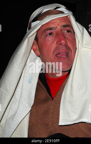 Michael Lohan, Vater von Lindsay Lohan, posiert als Joseph für das 2. Jahresprojekt Dance's Times Square Live Krippe am Fire Fighters 911 Memorial am Times Square, New York City, USA am 18. Dezember 2007. Foto von Gregorio Binuya/ABACAUSA.COM (im Bild: Michael Lohan) Stockfoto