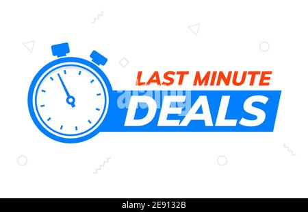 Promo-Banner für Last-Minute-Angebote. Last-Minute-Sonderangebot – Countdown für das Logo-Symbol für den Kauf Stock Vektor