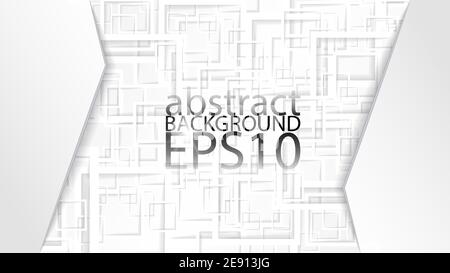 EPS10 abstrakter Halbton-Vektorhintergrund. Grafischer Effekt basierend auf quadratischen Formen und Schatten. Ein einfach zu bedienendes Element. Perfekt für jeden Einsatz. Stock Vektor