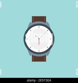 Symbol für Vector Armbanduhr. Armbanduhr Handuhr Illustration für Männer. Schweizer Flachuhr Stock Vektor