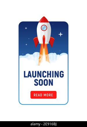 Bald wird die Vorlage für den Marketing-Store gestartet. Demnächst erhältlich: Flyer-Banner für die Ankündigung. Stock Vektor Bald wird die Vorlage für den Marketing-Store gestartet. Demnächst erhältlich: Flyer-Banner für die Ankündigung. Stock Vektor