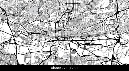 Städtischer Vektor Stadtplan von Johannesburg, Südafrika Stock Vektor