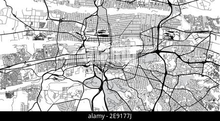 Städtischer Vektor Stadtplan von Pretoria, Südafrika Stock Vektor