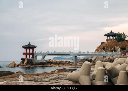 Yeonggeumjeong Koreanischer traditioneller Pavillon und Meer in Sokcho, Korea Stockfoto