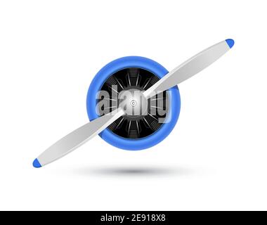 Flugzeug Blatt Propeller, Vektor Flugzeug Holz Motor Logo Symbol. Propellerlüfter für Flugzeuge Stock Vektor