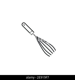 Vektor-Schneebesen-Symbol-Mischer. Küche Quirl Kochen Schneebesen Bäckerei Lebensmittel Mixer Stock Vektor