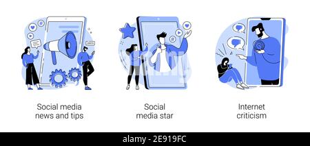 Digitale Inhalte abstrakte Konzept Vektor Illustrationen. Stock Vektor