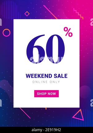 Sonderangebot Promo Banner Wochenende Angebot. Große Rabatt 60 Prozent Promotion Deal Vorlage Stock Vektor