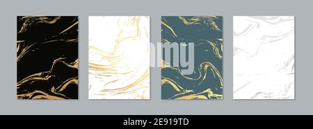 Gold Marmor Muster Hintergrund. Marmor Vektor abstrakte Textur geometrische Acryl Flyer Stock Vektor