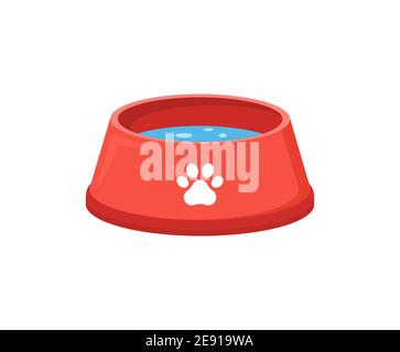 Tiernahrung Schüssel für Hund Katze Vektor-Symbol. PET-Platte isolierte flache Futterschale Stock Vektor