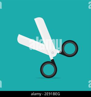 Flache Vektorgrafik Scherensymbol. Offene Schere Icon Design Stock Vektor