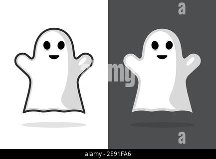 Niedlichen Geist Symbol halloween boo Vektor Illustration, lustige Geist Gesicht Stock Vektor