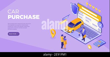 Online-Technologie Verkauf kaufen Auto kaufen Stock Vektor
