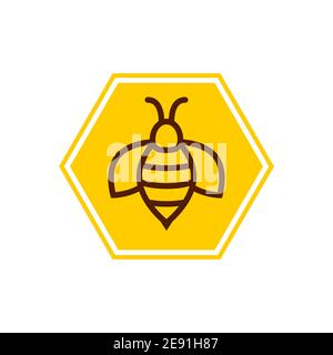 Biene Symbol Vektor Honig Logo Illustration. Einfache Biene Symbol skizzieren Kunst Hummel Stock Vektor